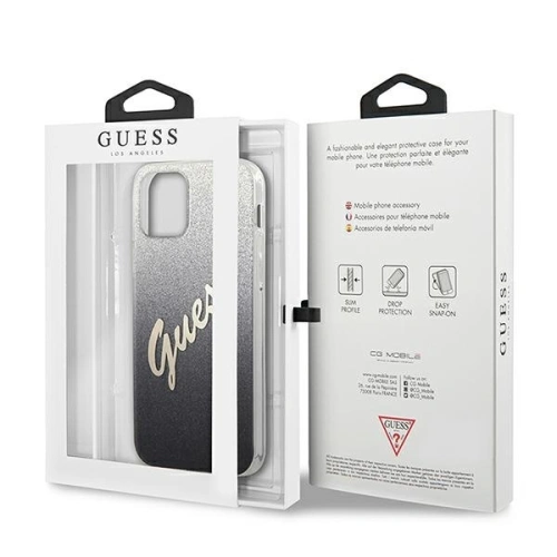 Kup Guess Apple Tasche GUHCP12SPCUGLSBK iPhone 12 mini schwarz/schwarz Hardcase Glitter Gradient Script - GUE859BLK - {ean13} - Sklep Home Screen