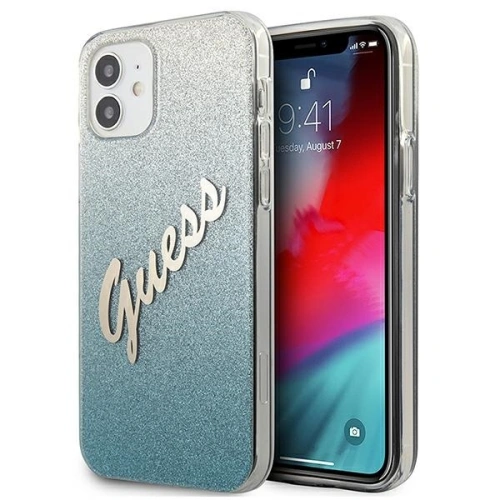 Kup Etui Guess GUHCP12SPCUGLSBL Apple iPhone 12 mini albastru/blue hardcase Glitter Gradient Script - GUE860BLU - {ean13} - Sklep Home Screen