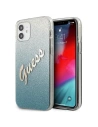 Guess Apple Tasche GUHCP12SPCUGLSBL iPhone 12 mini blau/blau Hartschale Glitter Gradient Script