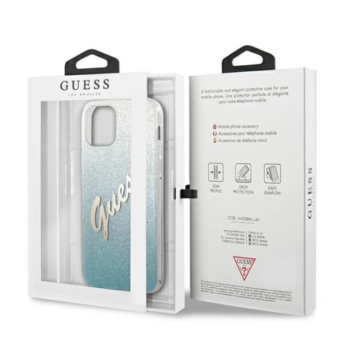 Kup Etui Guess GUHCP12SPCUGLSBL Apple iPhone 12 mini albastru/blue hardcase Glitter Gradient Script - GUE860BLU - {ean13} - Sklep Home Screen
