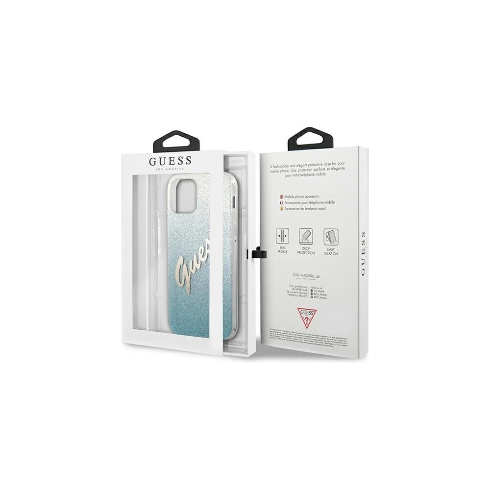 Etui Guess GUHCP12SPCUGLSBL Apple iPhone 12 mini niebieski/blue hardcase Glitter Gradient Script