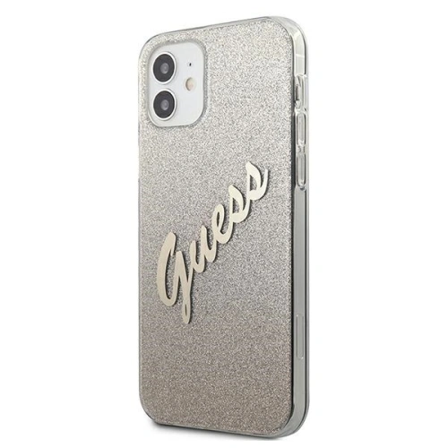 Kup Guess Apple Tasche GUHCP12SPCUGLSGO iPhone 12 mini gold/gold Hartschale Glitter Gradient Script - GUE861GLD - {ean13} - Sklep Home Screen