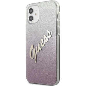 Buy Guess GUHCP12SPCUGLSPI Apple iPhone 12 mini pink hardcase Glitter Gradient Script - GUE862PNK - {ean13} - Home Screen Store Europe