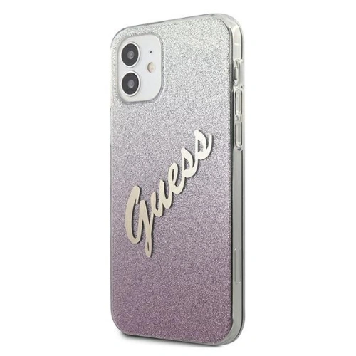 Kup Guess Apple Tasche GUHCP12SPCUGLSPI iPhone 12 mini rosa/rosa Hartschale Glitter Gradient Script - GUE862PNK - {ean13} - Sklep Home Screen