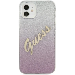 Buy Guess GUHCP12SPCUGLSPI Apple iPhone 12 mini pink hardcase Glitter Gradient Script - GUE862PNK - {ean13} - Home Screen Store Europe