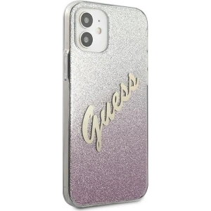 Buy Guess GUHCP12SPCUGLSPI Apple iPhone 12 mini pink hardcase Glitter Gradient Script - GUE862PNK - {ean13} - Home Screen Store Europe