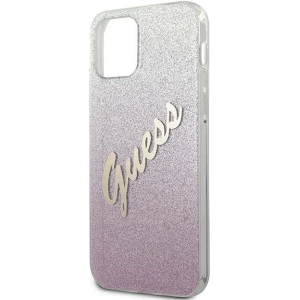 Buy Guess GUHCP12SPCUGLSPI Apple iPhone 12 mini pink hardcase Glitter Gradient Script - GUE862PNK - {ean13} - Home Screen Store Europe