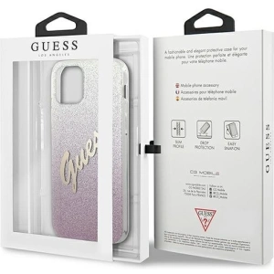 Buy Guess GUHCP12SPCUGLSPI Apple iPhone 12 mini pink hardcase Glitter Gradient Script - GUE862PNK - {ean13} - Home Screen Store Europe