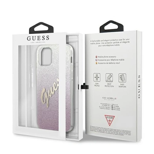 Kup Guess Apple Tasche GUHCP12SPCUGLSPI iPhone 12 mini rosa/rosa Hartschale Glitter Gradient Script - GUE862PNK - {ean13} - Sklep Home Screen