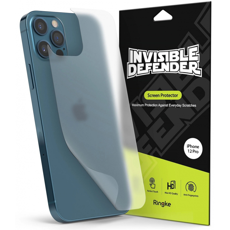 Matowa Folia Ringke Invisible Defender na tył iPhone 12/12 Pro [2 PACK]