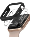 Etui Nakładka Ringke Slim Apple Watch 44mm Matte Black + Clear [2 PACK]