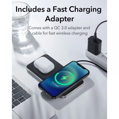 Kup Ładowarka bezprzewodowa ESR HaloLock 2w1 Magnetic MagSafe Wireless Charger Black - ESR298BLK - {ean13} - Sklep Home Screen
