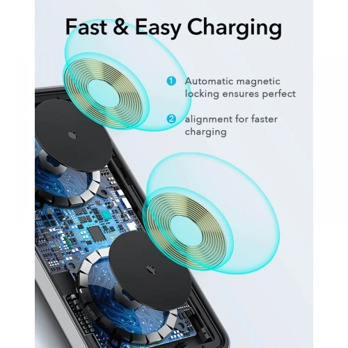 Buy ESR HaloLock 2w1 Magnetic MagSafe Wireless Charger Black - ESR298BLK - {ean13} - Home Screen Store Europe