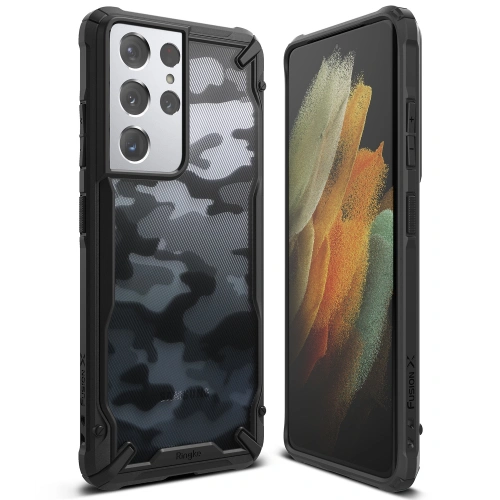 Buy Ringke Fusion-X Design Samsung Galaxy S21 Ultra Camo (Moro) Black - RGK1344CAM - {ean13} - Home Screen Store Europe