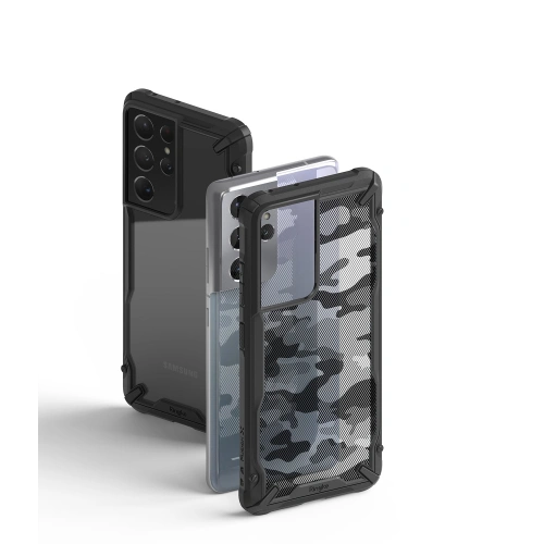 Kup Etui Ringke Fusion-X Design Samsung Galaxy S21 Ultra Camo (Moro) Fekete - RGK1344CAM - {ean13} - Sklep Home Screen