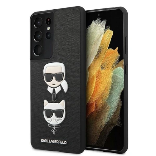Kup Etui Karl Lagerfeld KLHCS21LSAKICKCBK Samsung Galaxy S21 Ultra fekete/black hardcase Saffiano Ikonik Karl&Choupette Head - KLD441BLK - {ean13} - Sklep Home Screen