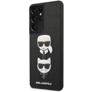 Buy Karl Lagerfeld KLHCS21LSAKICKCBK Samsung Galaxy S21 Ultra black hardcase Saffiano Ikonik Karl&Choupette Head - KLD441BLK - {ean13} - Home Screen Store Europe