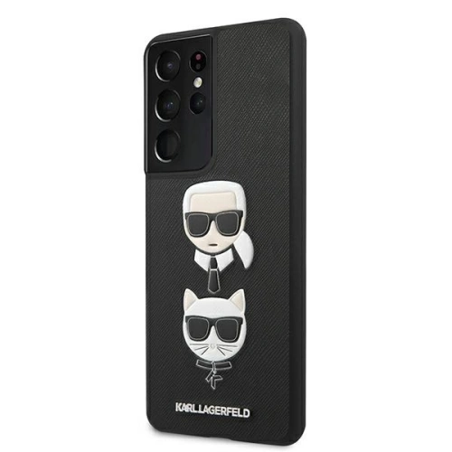 Kup Etui Karl Lagerfeld KLHCS21LSAKICKCBK Samsung Galaxy S21 Ultra fekete/black hardcase Saffiano Ikonik Karl&Choupette Head - KLD441BLK - {ean13} - Sklep Home Screen