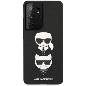 Buy Karl Lagerfeld KLHCS21LSAKICKCBK Samsung Galaxy S21 Ultra black hardcase Saffiano Ikonik Karl&Choupette Head - KLD441BLK - {ean13} - Home Screen Store Europe