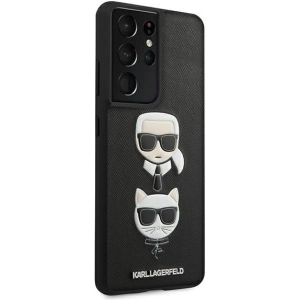 Buy Karl Lagerfeld KLHCS21LSAKICKCBK Samsung Galaxy S21 Ultra black hardcase Saffiano Ikonik Karl&Choupette Head - KLD441BLK - {ean13} - Home Screen Store Europe