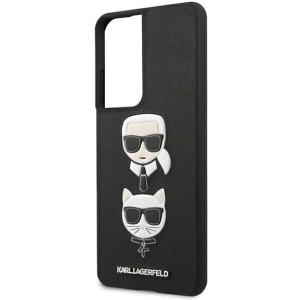 Buy Karl Lagerfeld KLHCS21LSAKICKCBK Samsung Galaxy S21 Ultra black hardcase Saffiano Ikonik Karl&Choupette Head - KLD441BLK - {ean13} - Home Screen Store Europe