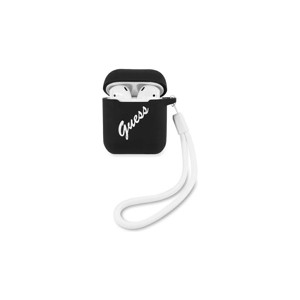 Etui Guess GUACA2LSVSBW Apple AirPods cover czarno biały/black white Silicone Vintage