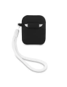 Kup Etui Guess GUACA2LSVSBW Apple AirPods cover czarno biały/black white Silicone Vintage - GUE864BLKWHT - {ean13} - Sklep Home Screen