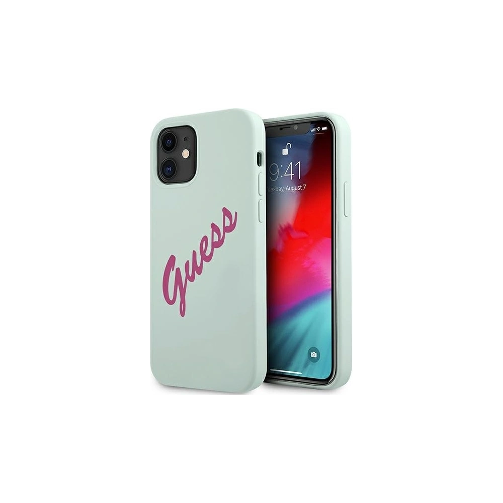 Etui Guess GUHCP12SLSVSBF Apple iPhone 12 mini niebieski fuksja/blue fuschia hardcase Silicone Vintage