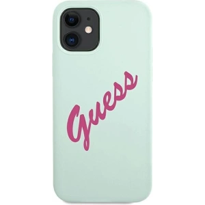 Buy Guess GUHCP12SLSVSBF Apple iPhone 12 mini blue fuschia hardcase Silicone Vintage - GUE866BLUFKS - {ean13} - Home Screen Store Europe