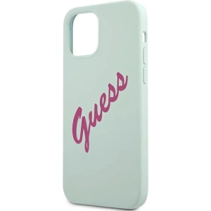 Buy Guess GUHCP12SLSVSBF Apple iPhone 12 mini blue fuschia hardcase Silicone Vintage - GUE866BLUFKS - {ean13} - Home Screen Store Europe