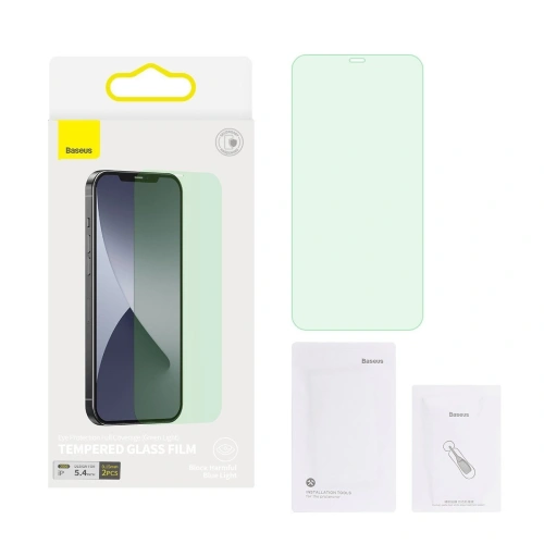 Buy Tempered Glass 0.15mm Baseus Eye-Protection Apple iPhone 12 mini [2 PACK] - BSU2007 - {ean13} - Home Screen Store Europe