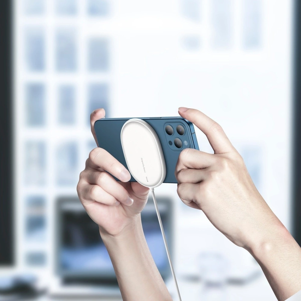 Bezprzewodowa ładowarka indukcyjna Baseus Light do iPhone 12, 15W  (biała)