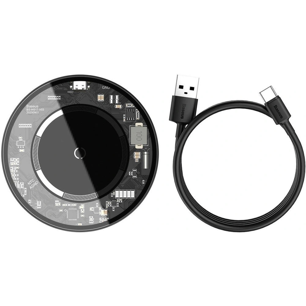 Bezprzewodowa ładowarka indukcyjna z magnesem Baseus Simple 15W (przezroczysta)