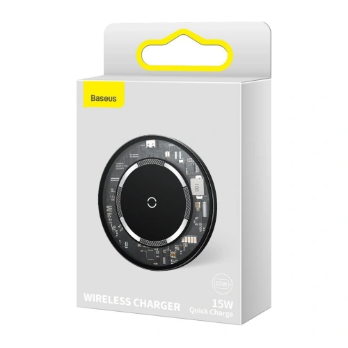 Kup Încărcător wireless inductiv cu magnet Baseus Simple 15W (transparent) - BSU2013CL - {ean13} - Sklep Home Screen