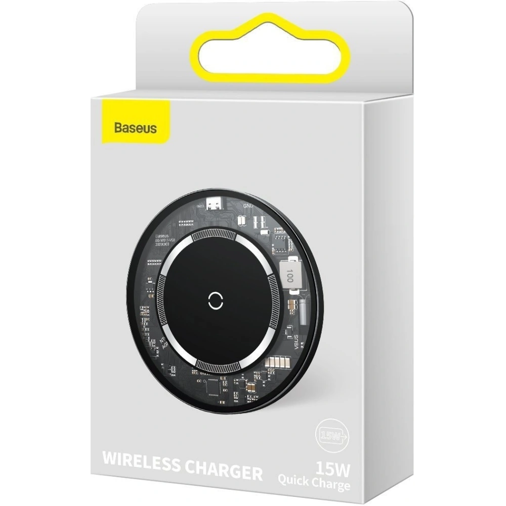 Bezprzewodowa ładowarka indukcyjna z magnesem Baseus Simple 15W (przezroczysta)