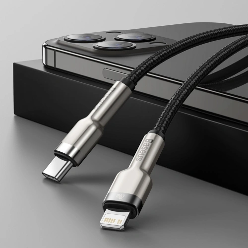 Kup USB-C a Lightning kábel Baseus Cafule, PD, 20W, 1m (fekete) - BSU2015BLK - {ean13} - Sklep Home Screen