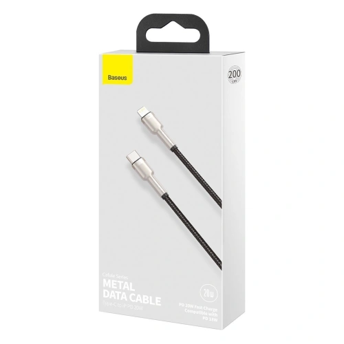 Kup Kabel USB-C do Lightning Baseus Cafule, PD, 20W, 2m (černý) - BSU2016BLK - {ean13} - Sklep Home Screen