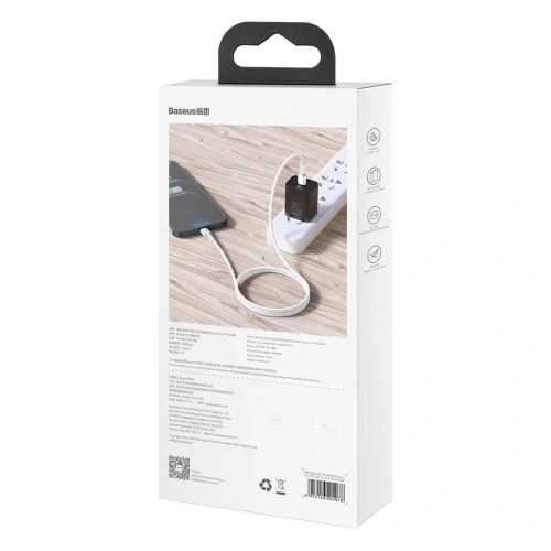 Kup Kabel USB-C la Lightning Baseus Cafule, PD, 20W, 2m (alb) - BSU2017WHT - {ean13} - Sklep Home Screen