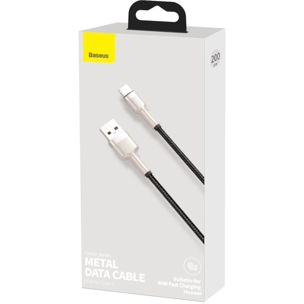Kabel USB do USB-C Baseus Cafule, 40W, 2m (czarny)