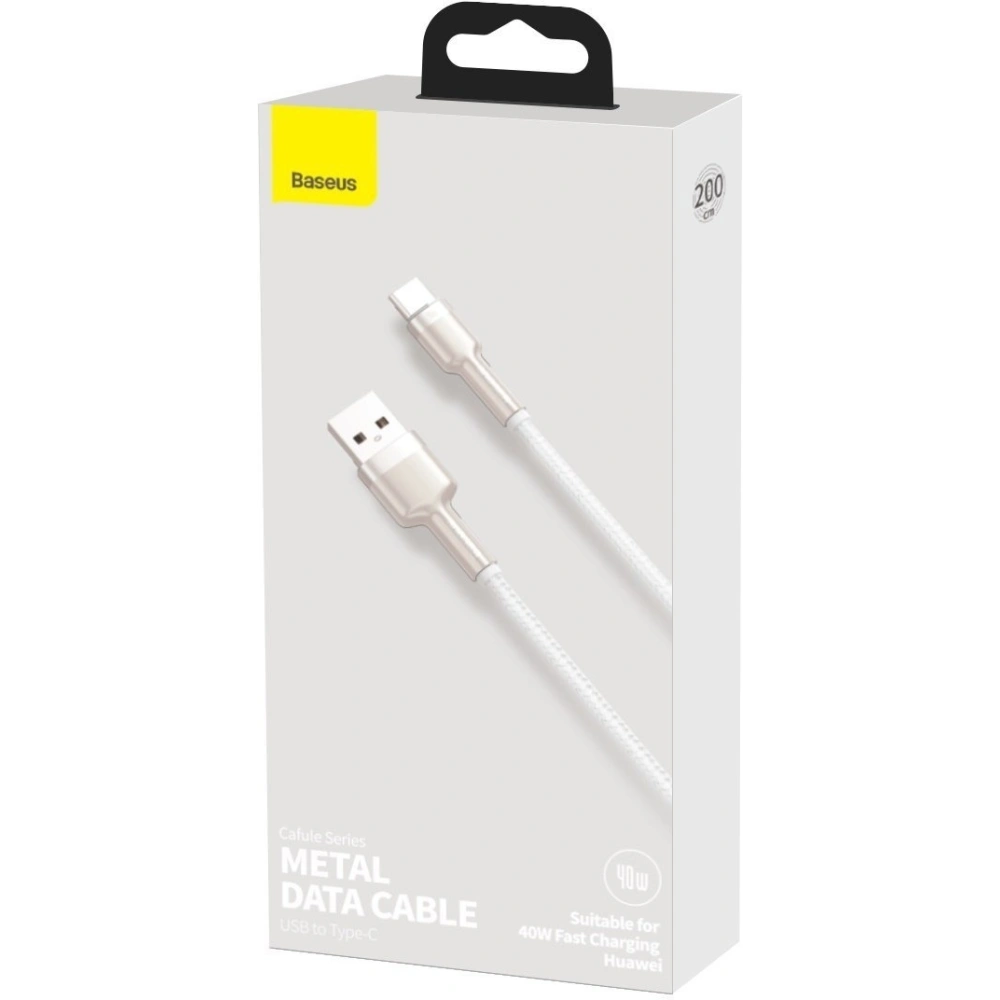 Kabel USB do USB-C Baseus Cafule, 40W, 2m (biały)