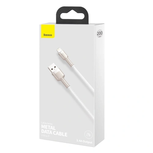 Kup Cablul USB la Lightning Baseus Cafule, 2.4A, 2m (alb) - BSU2024WHT - {ean13} - Sklep Home Screen