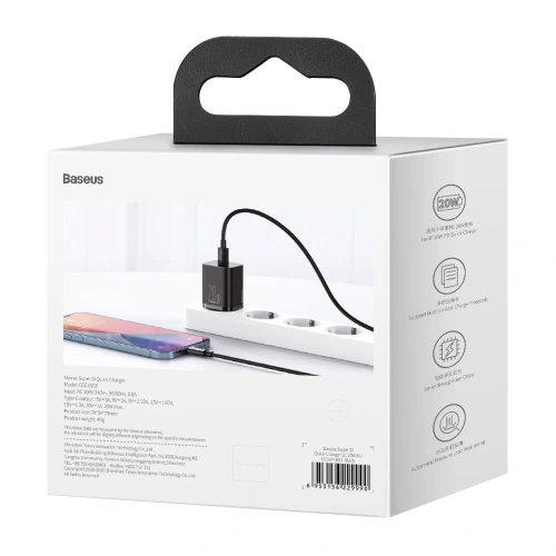 Buy Baseus Super Si Quick Charger 1C 20W (black) - BSU2025BLK - {ean13} - Home Screen Store Europe