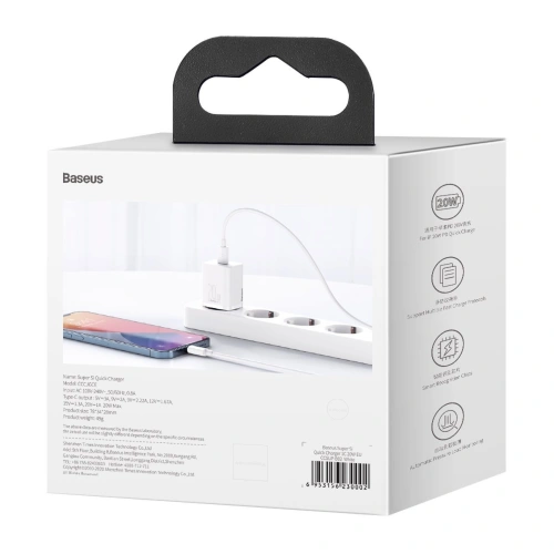 Kup Încărcător de rețea Baseus Super Si Quick Charger 1C 20W (alb) - BSU2026WHT - {ean13} - Sklep Home Screen