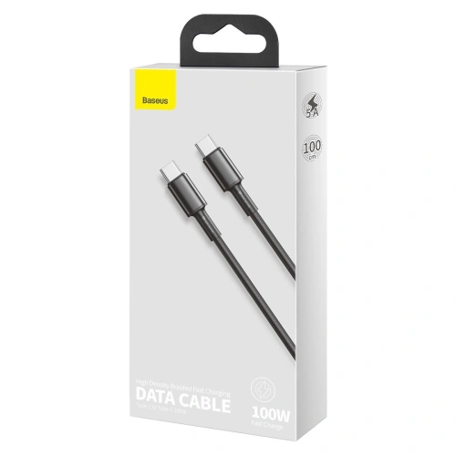 Kup Cablul USB-C la USB-C Baseus Împletit de Înaltă Densitate, 100W, 1m (negru) - BSU2028BLK - {ean13} - Sklep Home Screen