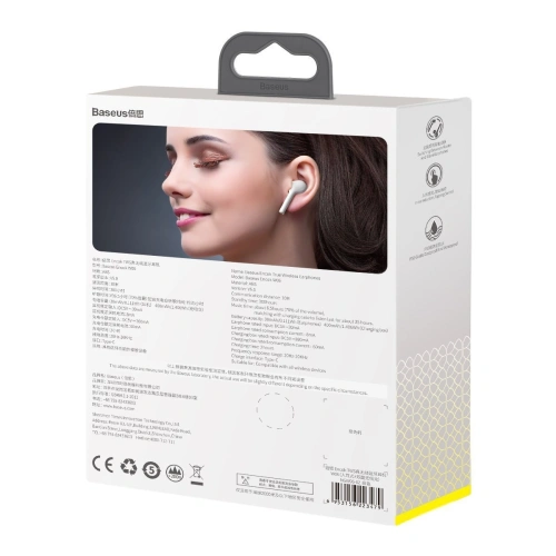 Kup TWS fülhallgató Baseus Encok W06, Bluetooth 5.0, aptX, vezeték nélküli töltés (fehér) - BSU2031WHT - {ean13} - Sklep Home Screen