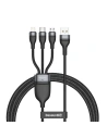 Baseus 1.2m USB 3-in-1 Kabel Flash Series, USB-C + micro USB + Lightning, 40W, 5A, (schwarz)