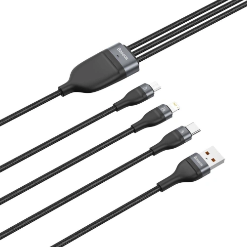 Kup Baseus 1.2m USB 3-in-1 Kabel Flash Series, USB-C + micro USB + Lightning, 40W, 5A, (schwarz) - BSU2033BLK - {ean13} - Sklep Home Screen