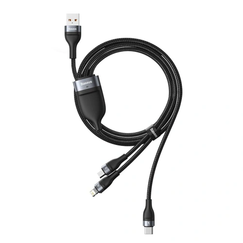 Kup Baseus 1.2m USB 3-in-1 Kabel Flash Series, USB-C + micro USB + Lightning, 40W, 5A, (schwarz) - BSU2033BLK - {ean13} - Sklep Home Screen