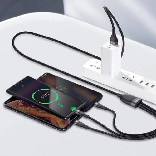 Kup Baseus 1.2m USB 3-in-1 Kabel Flash Series, USB-C + micro USB + Lightning, 40W, 5A, (schwarz) - BSU2033BLK - {ean13} - Sklep Home Screen