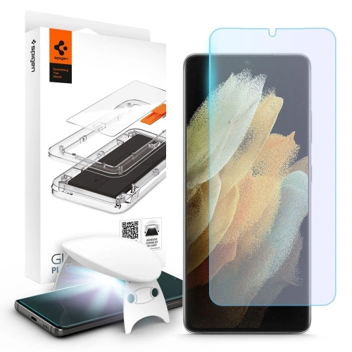 Kup Szkło hartowane z klejem UV Spigen Glas.TR Platinum Samsung Galaxy S21 Ultra - SPN1477 - {ean13} - Sklep Home Screen